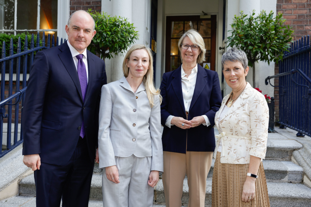 From left to right: Dr Colm O’Reardon, DFHERIS Secretary General, Susan Reilly, Director of IReL, Prof Eeva Leinonen, Chairperson of IReL and MU President and Dr Orla Flynn, ATU President